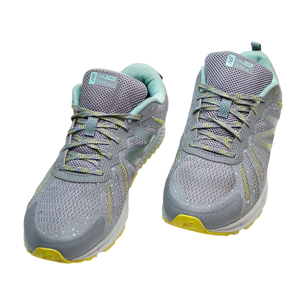 New Balance FuelCore T590v4 Womens Trail Running Shoes Grey Teal WT590LG4 Sz 10